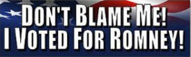 Don't Blame Me - I Voted for Romney